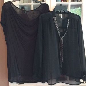 2 black blouses- size L